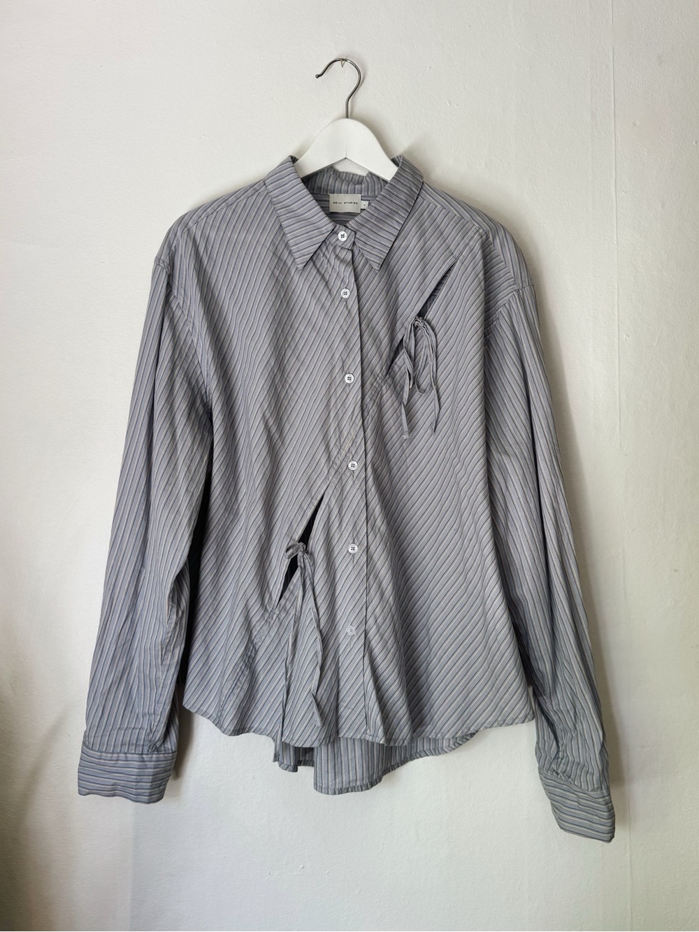 Deiji Studios Organic Cotton Twin Bow Cut-Out Blouse